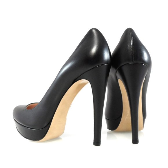 NIB$645 Miu Miu Classic Leather Platform Pump Stiletto Heels 38.5 8 - Picture 1 of 11